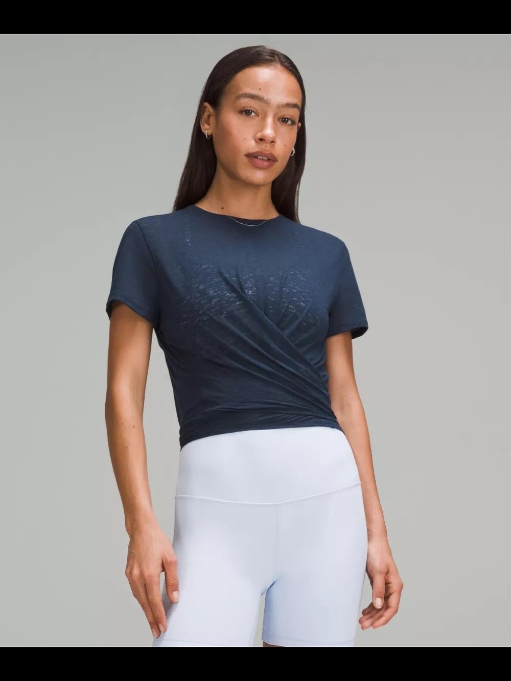 Lululemon Tie Front Short Sleeve Shirt, Size Small